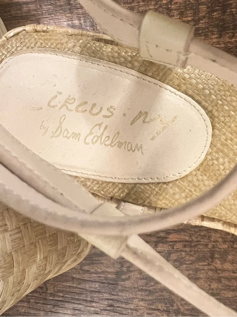 Circus by Sam Edelman Cream Woven Espadrille Wedge Sandals